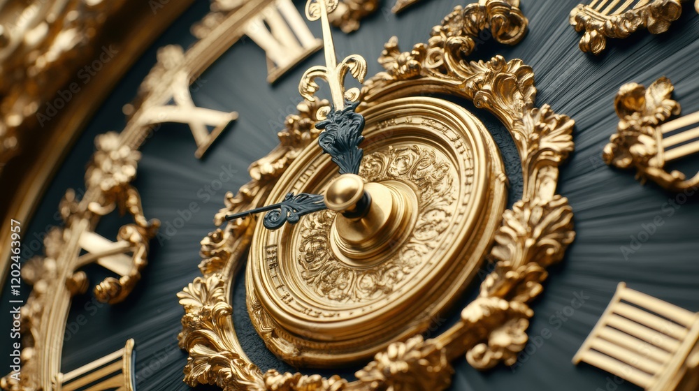 Aufkleber elegant vintage clock showcasing ornate design and intricate details with a classic color palette in