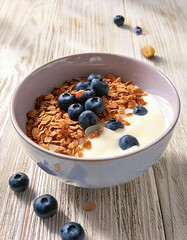 Bowl de cereal con arándanos