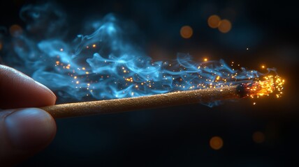 Enchanting Sparkler Embers in a Wintry Night Scene