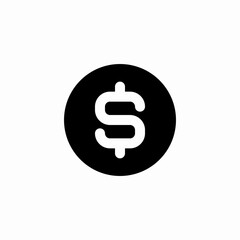 dark dollar coin icon sign vector
