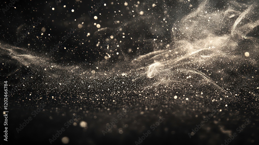 Wall mural dust and scratches on a black grunge background, creating an aged photo effect with copy space