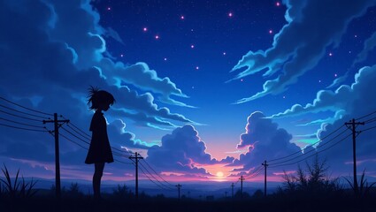 Under a Cosmic Sky: A Night of Reflection