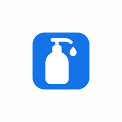 soap container blue background icon sign vector