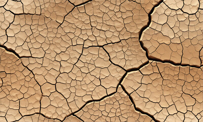   This is a high-resolution 8k seamless texture of cracked desert earth with intricate details, capturing the arid landscape's dry and rugged appearance.