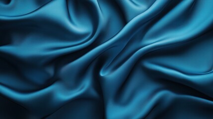 Obraz premium Elegant silky fabric with gradient from deep blue to vibrant teal tones