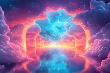 Celestial Archway Over a Serene Cloud Sea