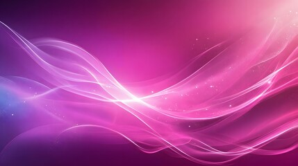 Abstract Pink Waves with Glowing Light Effects