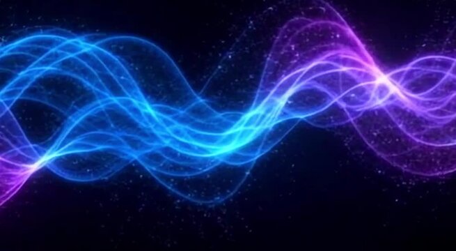 Abstract swirls trippy psychedelic colorful gradient waves animation with hypnotic spirals organic ebru ripples and fluid folds fractal swirl in vibrant blue and purple seamless motion in 4K