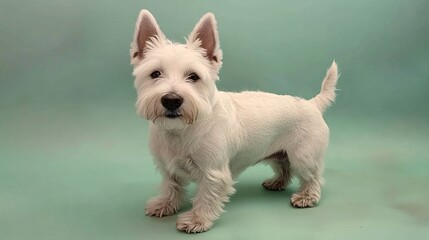 Adorable West Highland White Terrier Dog Studio Portrait