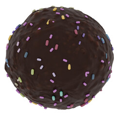 3d render chocolate ball with transparent background