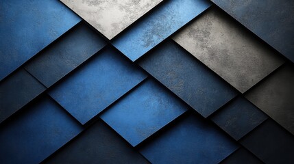 Photo of blue Background with Overlapping Shapes for Design, Featuring White Space in the Center for Text. Ideal for Banner Templates and Digital Projects. Minimalist Wallpaper.