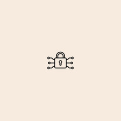 Obraz premium Vpn, encryption, security icon flat vector design.