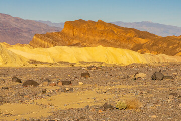 USA, California, Death Valley National Park. Twenty Mule Team Canyon formations.