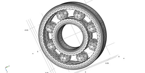 Metal ball bearing drawing. 
Computer 3d modeling. Technic cad analysis.
Investigation of parameters of steel mechanical part
using computer aided design system.
Engineering calculation. 