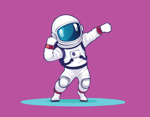 A playful cartoon astronaut floating in space, or Lovely hand drawn astronaut character.