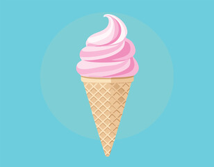 ice cream on a blue background.