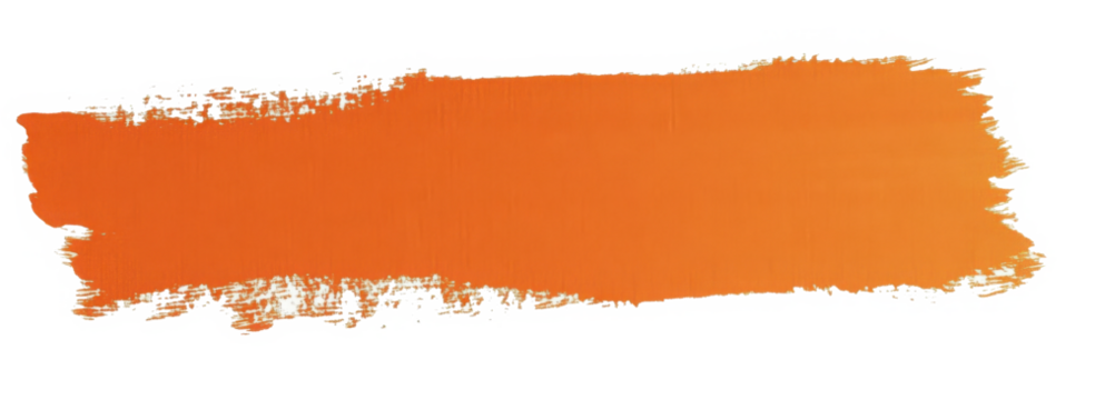 Orange block of paint isolated on transparent background 
