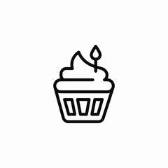 celebration cupcake icon sign vector