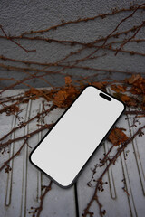 Autumn atmosphere smartphone mockup, nature background