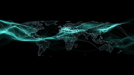 Global Network Connections Digital World Map