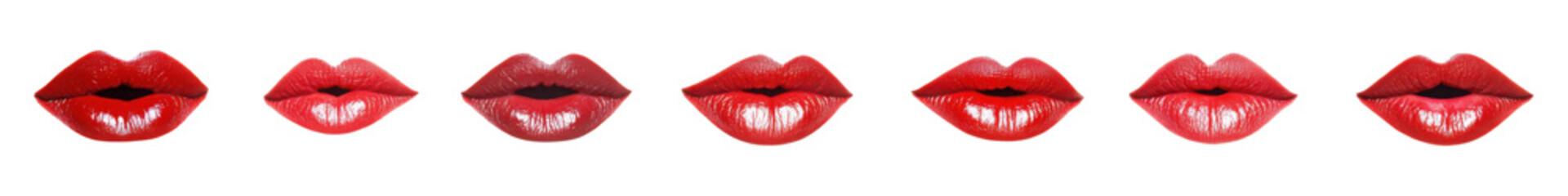 Obraz premium PNG Kiss mark, isolated element set, transparent background 