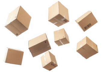 PNG Delivery boxes background cardboard floating. 
