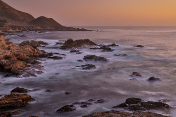 USA, California, Garrapata State Park. Sunset along the rugged coastline