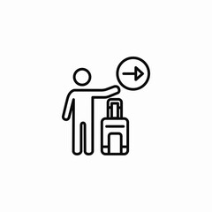 travel luggage directions icon sign vector