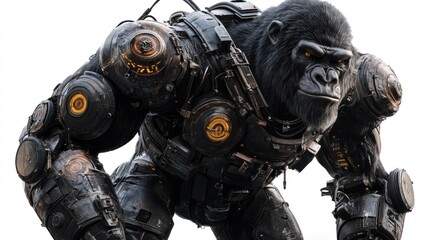 Powerful gorilla in futuristic armor. (1)