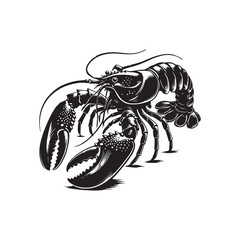 black and white lobster