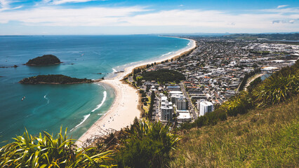 Tauranga mount maunganui new zealand beaches ocean clear day sky blue calm water
