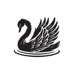 Fototapeta premium Swan on white background