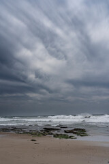 USA, California. Jalama Beach County Park with clouds.