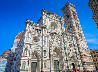 Cathedral of Santa Maria del Fiore. Close up of Duomo di Firenze in Florence, Italy