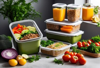 vibrant meal prep containers filled wholesome ingredients healthy lifestyle colorful nutrition ideas, aesthetic, appetite, balance, balancedmeals