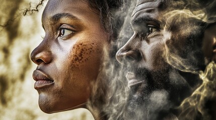 Portraits capturing depth and texture through soulful gazes, revealing emotional intensity and conveying profound human experiences in a captivating artistic style.