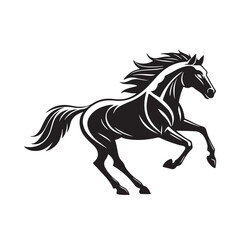 Elegant horse logo silhouette vector line art logo design