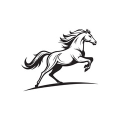Elegant horse logo silhouette vector line art logo design