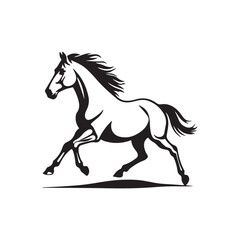 Elegant horse logo silhouette vector line art logo design