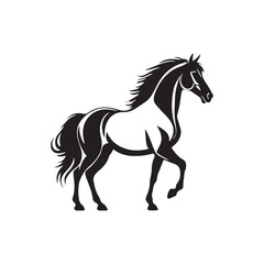 Elegant horse logo silhouette vector line art logo design