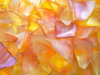 Abstract Orange and Yellow Glass Fragments Background