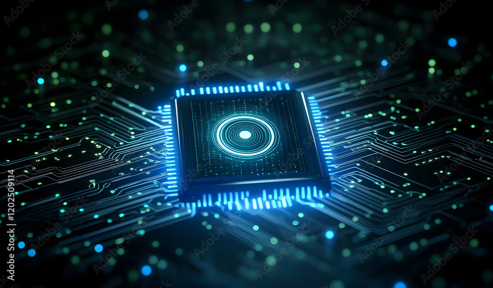 Poster technology digital interface artificial intelligence hologram future network abstract background com