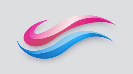 Abstract pink and blue wave design.