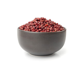 Red adzuki beans isolated, raw azuki bean pile, Vigna angularis legume seeds, dry red mung bean