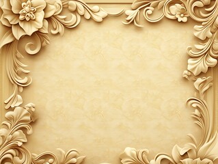 Intricate Floral Frame Design Elegant Background Art