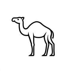 Desert camel profile illustration, travel brochure