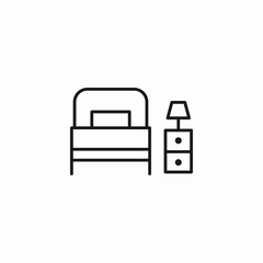 single bed setting icon sign vector