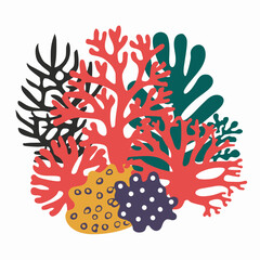 Obraz premium Tropical Coral Reef Vector Illustration
