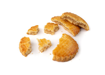 Netherlands traditional cookies isolated, Holland almond filled cake, Dutch marzipan pastry