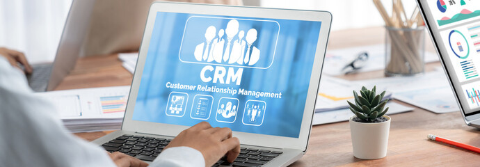 Customer relationship management system on brisk computer for CRM business and enterprise